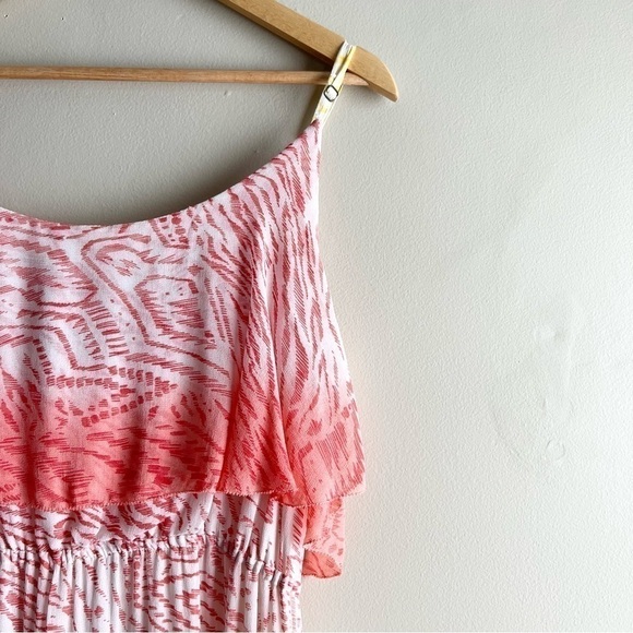 Anthropologie Sanctuary Sleeveless Flounce‎ Midi Dress in Pink & White, Size XS - Picture 5 of 10